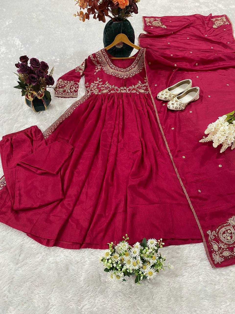 Ynf Chinon KESH526 99 Gowns Wedding Collections Festive Collections Wholesale Embroidered Gown Gown With Dupatta Sequin Gowns Manufacturer