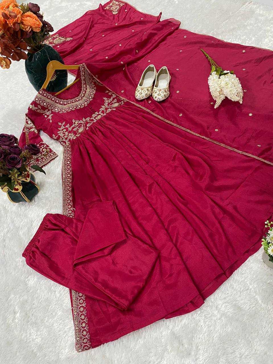 Ynf Chinon KESH526 99 Gowns Wedding Collections Festive Collections Wholesale Embroidered Gown Gown With Dupatta Sequin Gowns Manufacturer