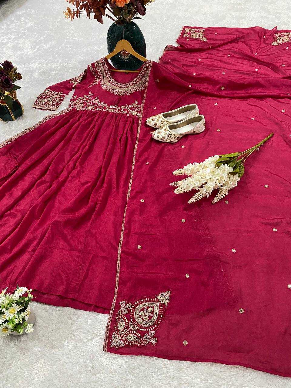 Ynf Chinon KESH526 99 Gowns Wedding Collections Festive Collections Wholesale Embroidered Gown Gown With Dupatta Sequin Gowns Manufacturer