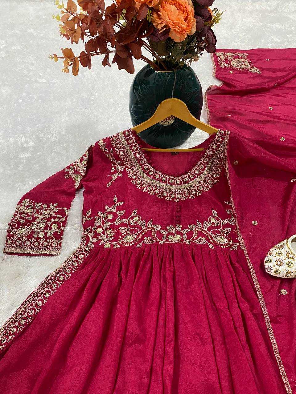 Ynf Chinon KESH526 99 Gowns Wedding Collections Festive Collections Wholesale Embroidered Gown Gown With Dupatta Sequin Gowns Manufacturer