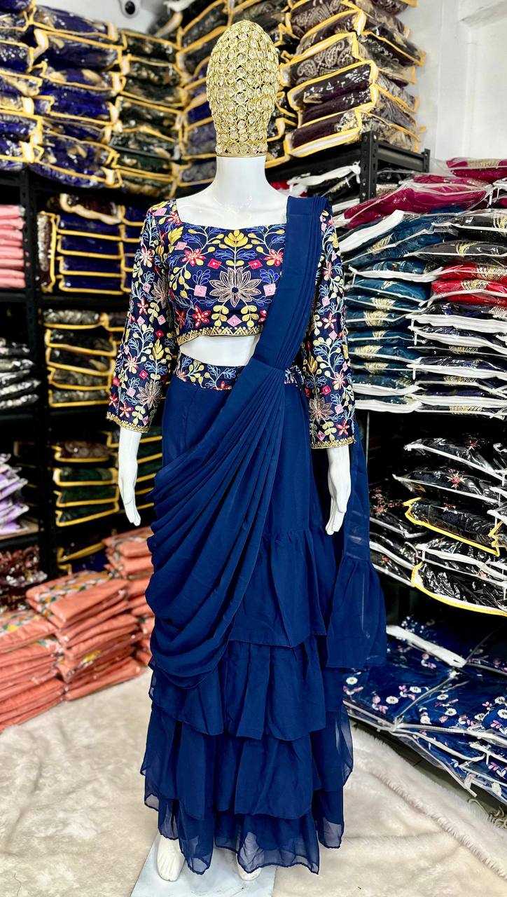 Ynf Chinon KESH531 1018 Sarees Wholesale Ready To Wear Sarees Party Wear Sarees Fancy Sarees Lehenga Sarees Embroidered Sarees Manufacturer