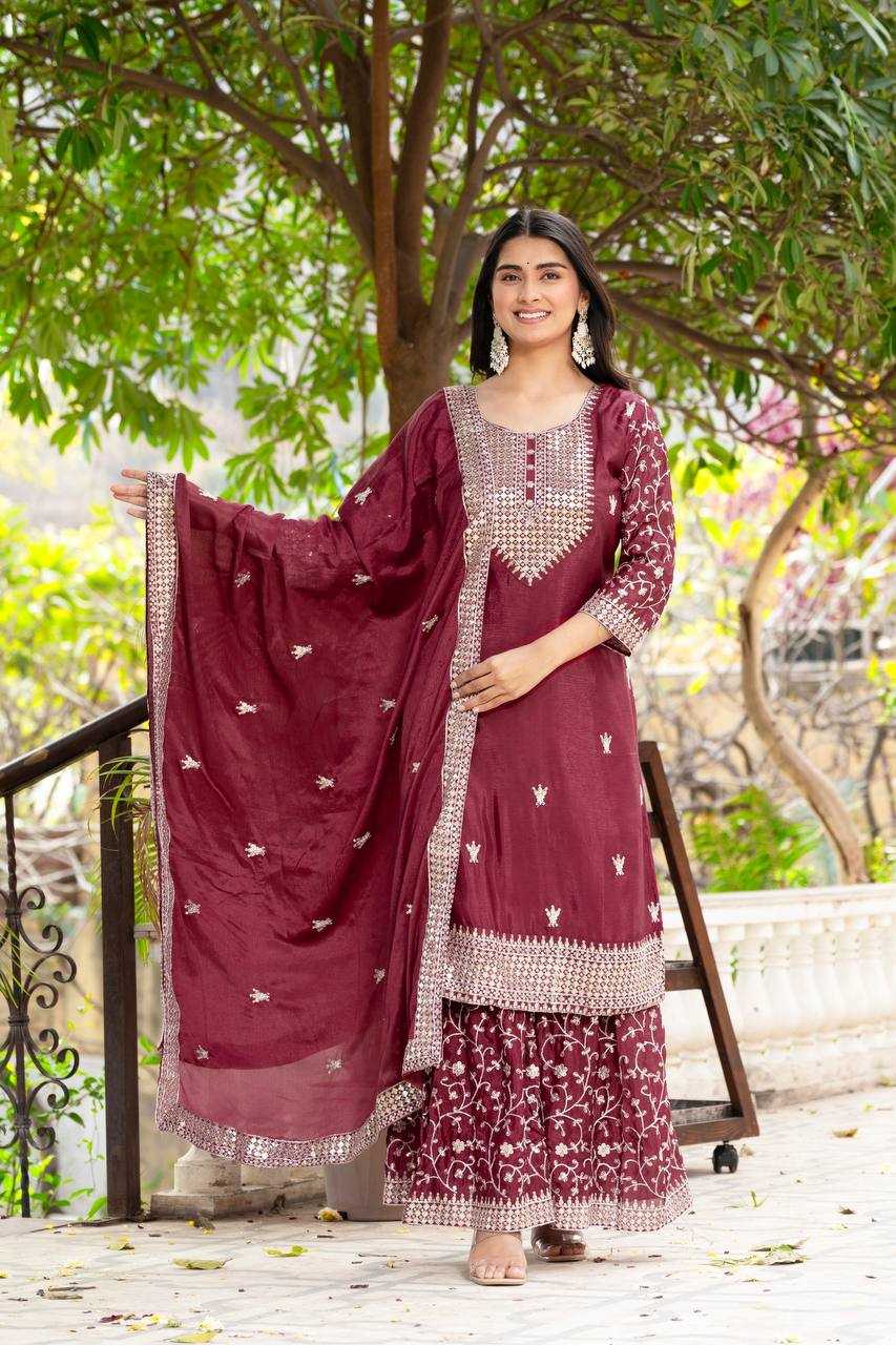 Ynf Chinon KESH533 5084 Suits & Dresses Wholesale Ladies Suits Sharara Salwar Suits Embroidery Suits Wedding Suits Manufacturer