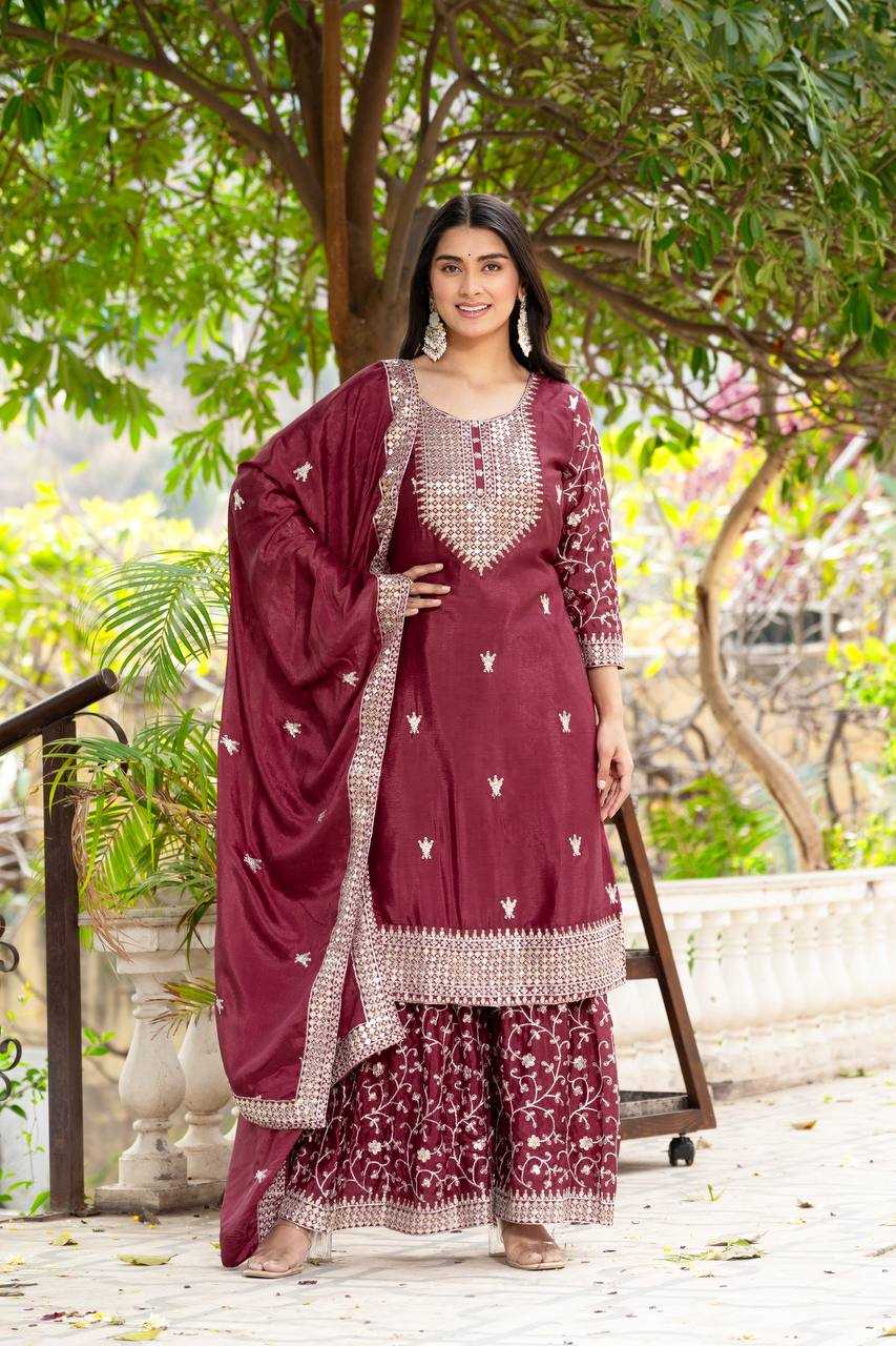 Ynf Chinon KESH533 5084 Suits & Dresses Wholesale Ladies Suits Sharara Salwar Suits Embroidery Suits Wedding Suits Manufacturer