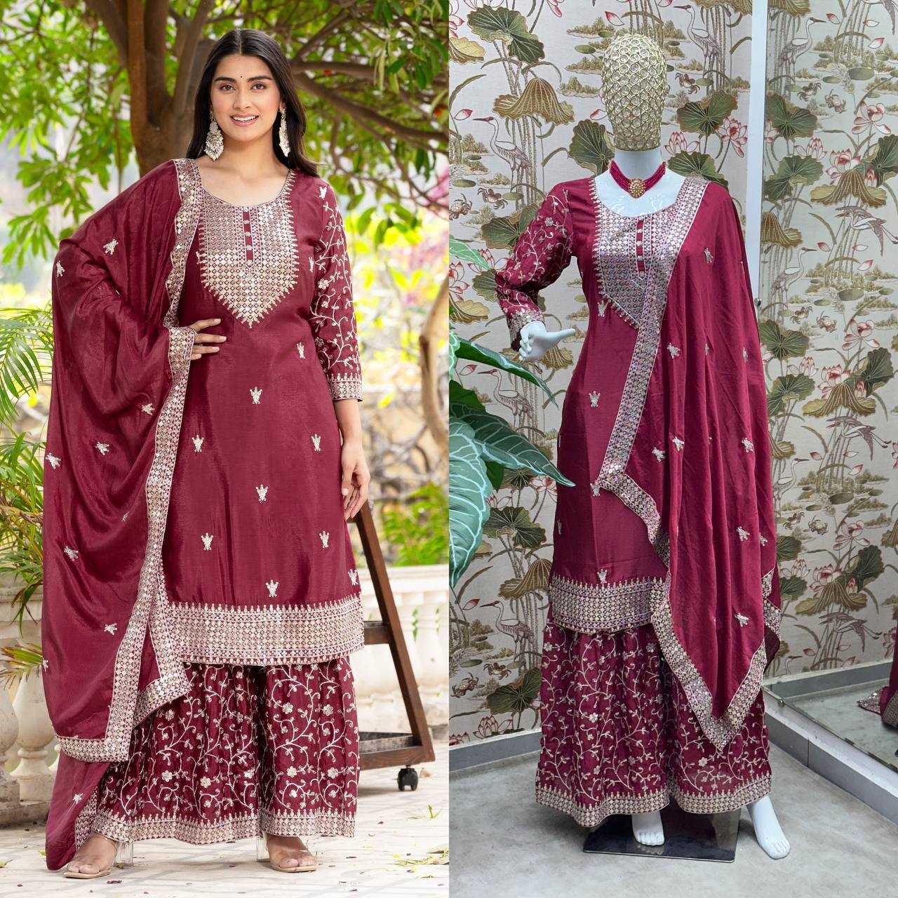 Ynf Chinon KESH533 5084 Suits & Dresses Wholesale Ladies Suits Sharara Salwar Suits Embroidery Suits Wedding Suits Manufacturer