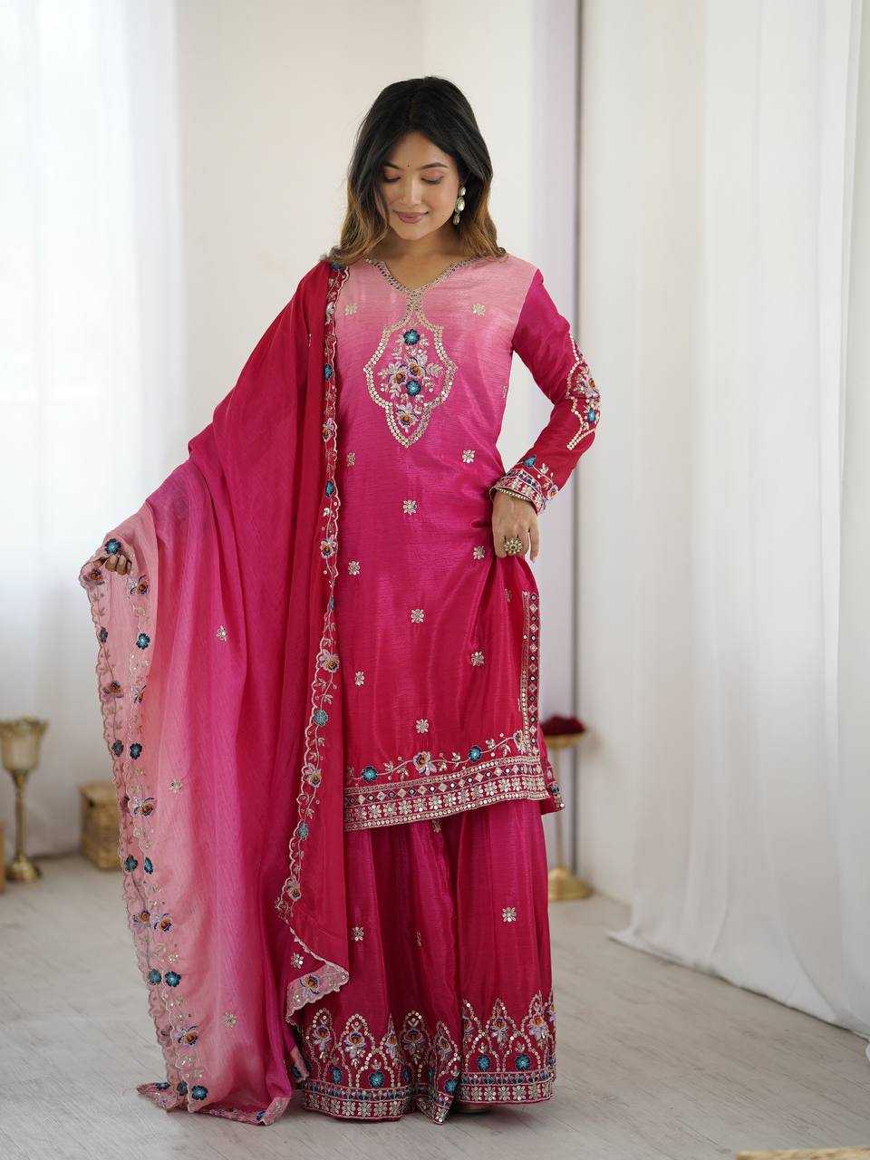Ynf Chinon KESH533 5121 Suits & Dresses Wholesale Ladies Suits Sharara Salwar Suits Embroidery Suits Wedding Suits Manufacturer