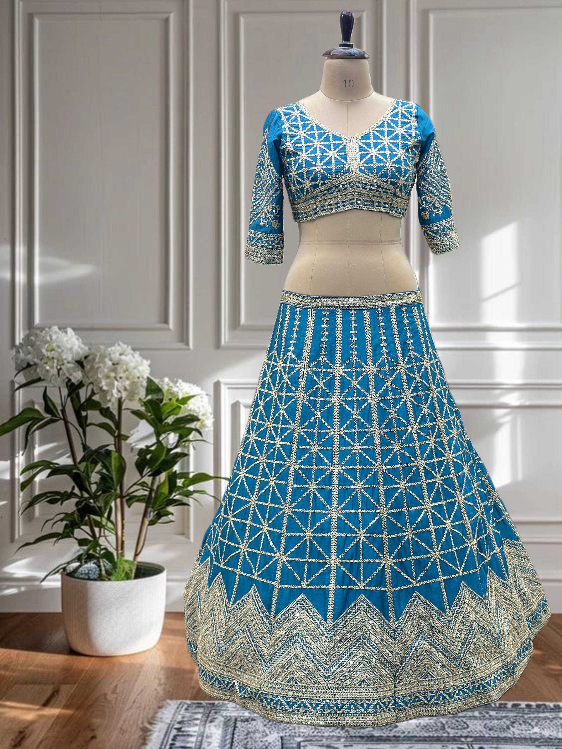 Ynf Chinon KESH533 5124 Lehengas Wholesale Fancy Lehenga Wedding Lehenga Embroidered Lehenga Sequins Lehenga Lehenga With Cancan Manufacturer