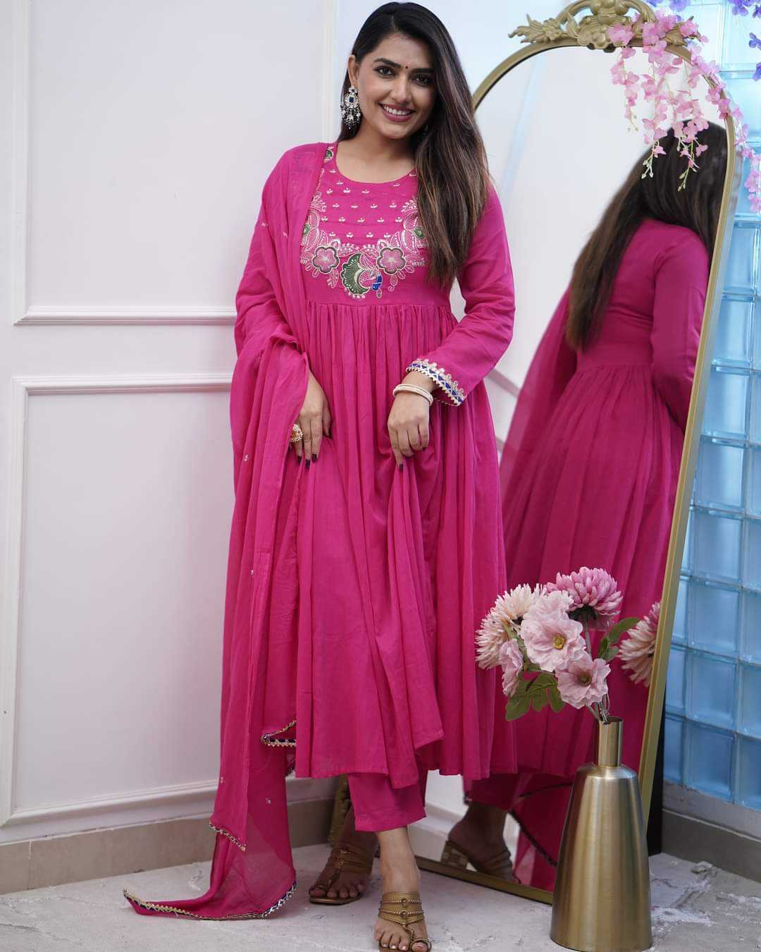 Ynf Chinon KESH545 1019 Gowns Wholesale Printed Gowns Embroidery Gowns Manufacturer