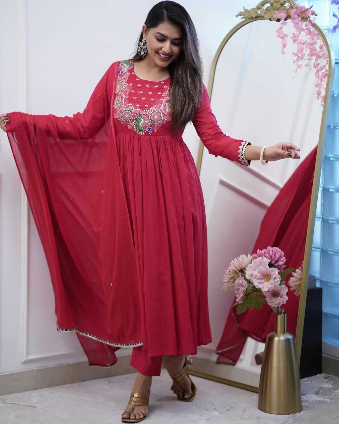 Ynf Chinon KESH545 1019 Gowns Wholesale Printed Gowns Embroidery Gowns Manufacturer