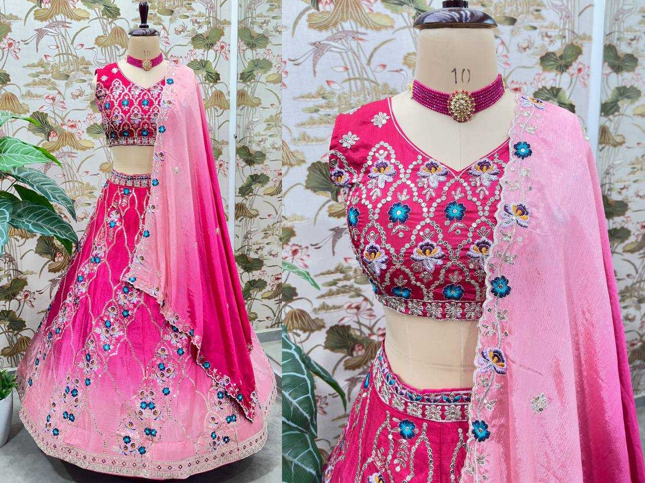 Ynf Chinon Lehengas Wholesale Fancy Lehenga Embroidered Lehenga Lehenga For Engagement Sequins Lehenga Lehenga With Cancan Manufacturer
