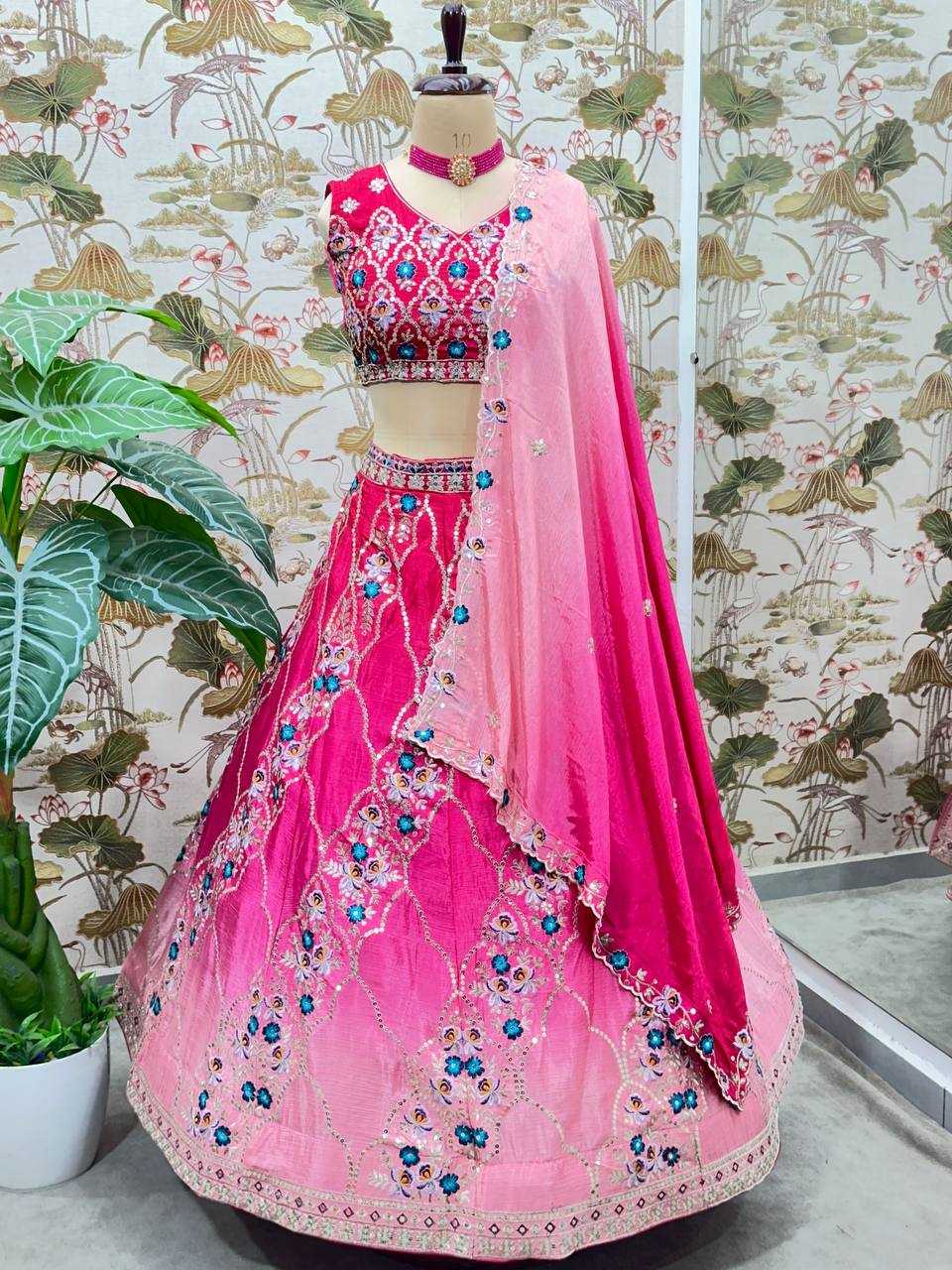 Ynf Chinon Lehengas Wholesale Fancy Lehenga Embroidered Lehenga Lehenga For Engagement Sequins Lehenga Lehenga With Cancan Manufacturer