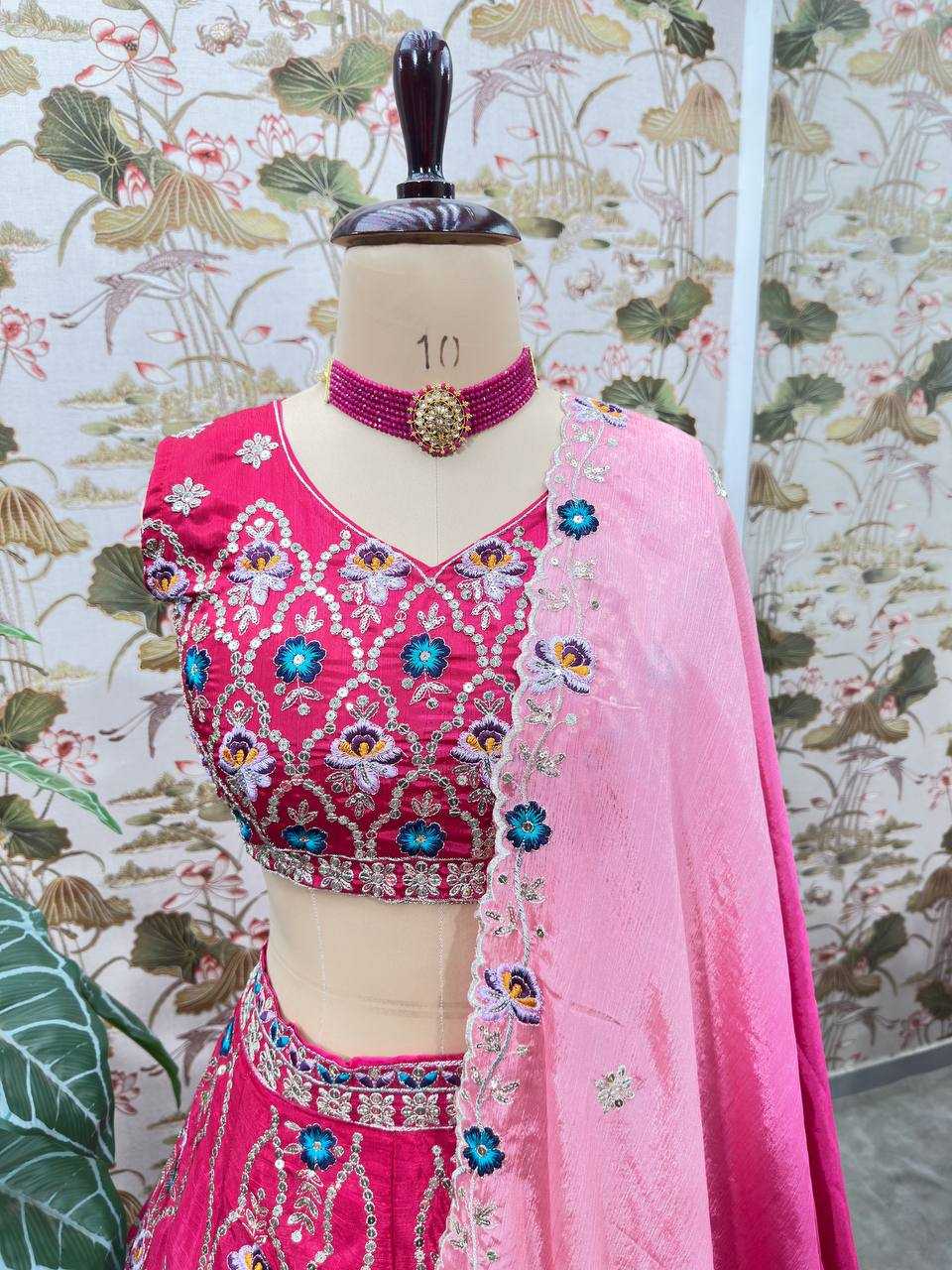 Ynf Chinon Lehengas Wholesale Fancy Lehenga Embroidered Lehenga Lehenga For Engagement Sequins Lehenga Lehenga With Cancan Manufacturer