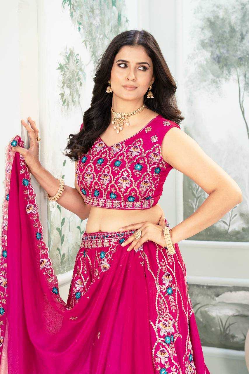 Ynf Chinon Lehengas Wholesale Fancy Lehenga Embroidered Lehenga Lehenga For Engagement Sequins Lehenga Lehenga With Cancan Manufacturer