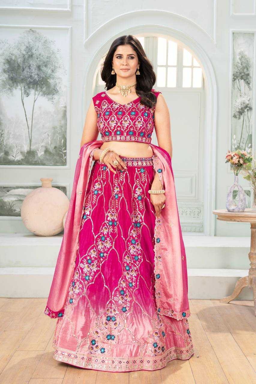 Ynf Chinon Lehengas Wholesale Fancy Lehenga Embroidered Lehenga Lehenga For Engagement Sequins Lehenga Lehenga With Cancan Manufacturer