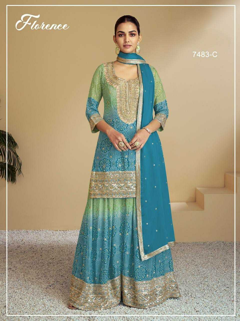 Ynf Chinon RIN131 7484 Suits & Dresses Wholesale Ladies Suits Sharara Salwar Suits Embroidery Suits Manufacturer