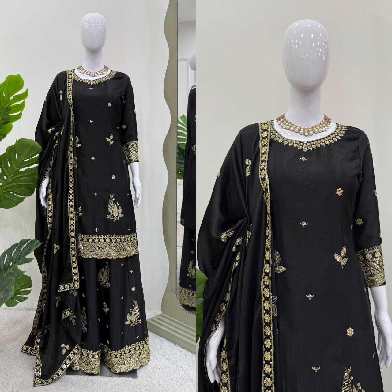 Ynf Chinon RIN133 1515 Suits & Dresses Wholesale Sharara Salwar Suits Embroidery Suits Party wear suits Manufacturer
