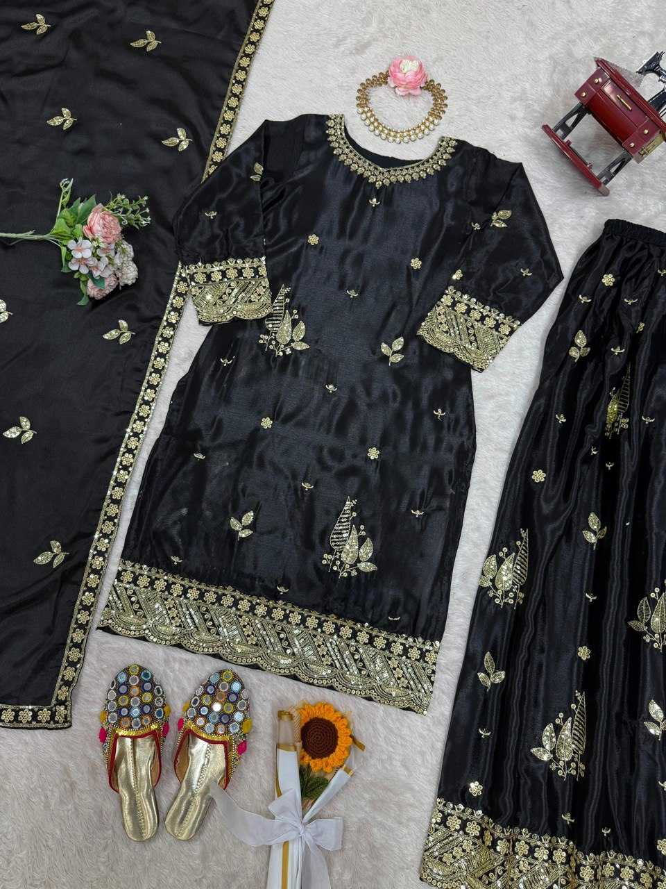 Ynf Chinon RIN133 1515 Suits & Dresses Wholesale Sharara Salwar Suits Embroidery Suits Party wear suits Manufacturer
