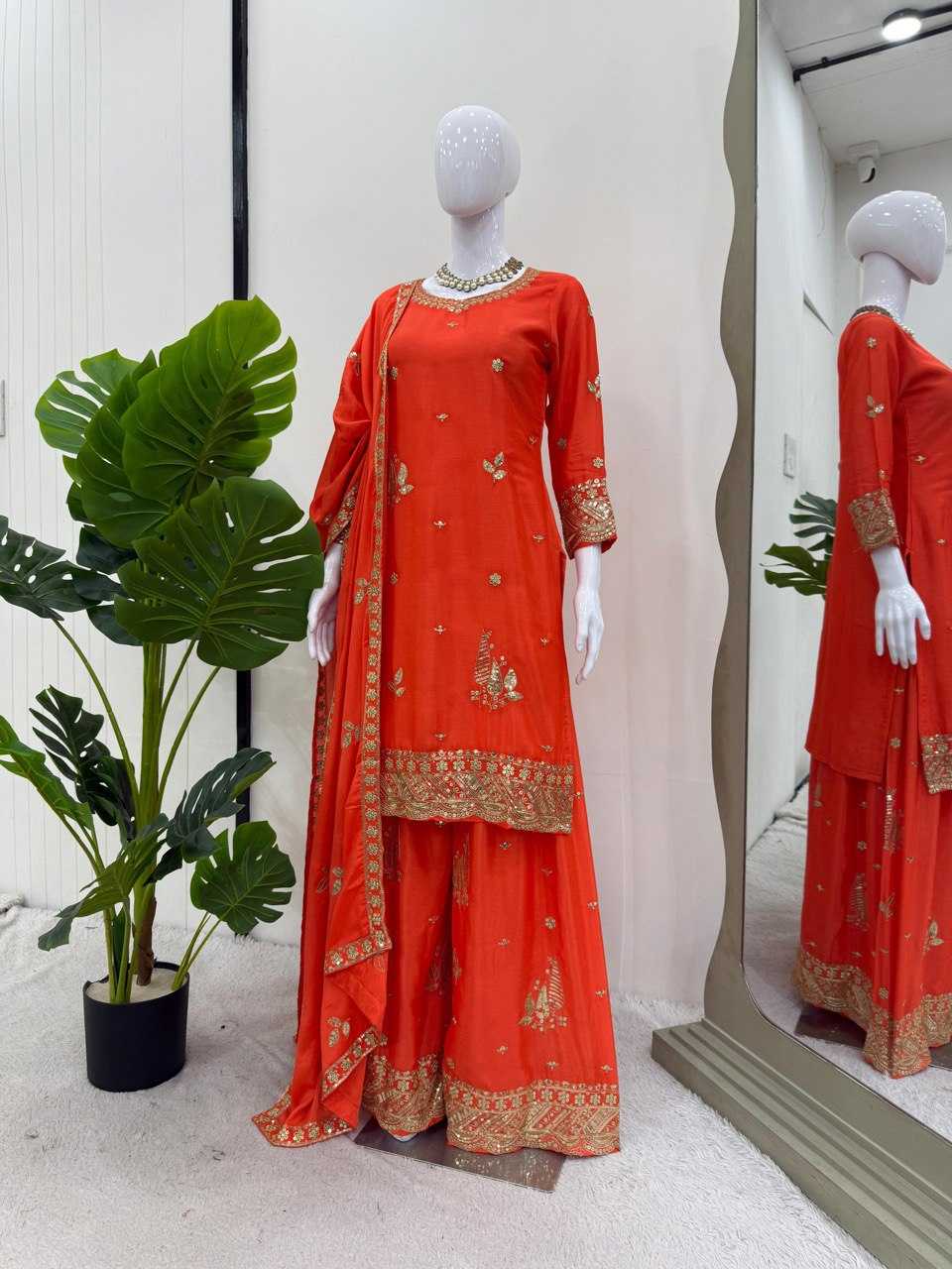Ynf Chinon RIN133 1515 Suits & Dresses Wholesale Sharara Salwar Suits Embroidery Suits Party wear suits Manufacturer
