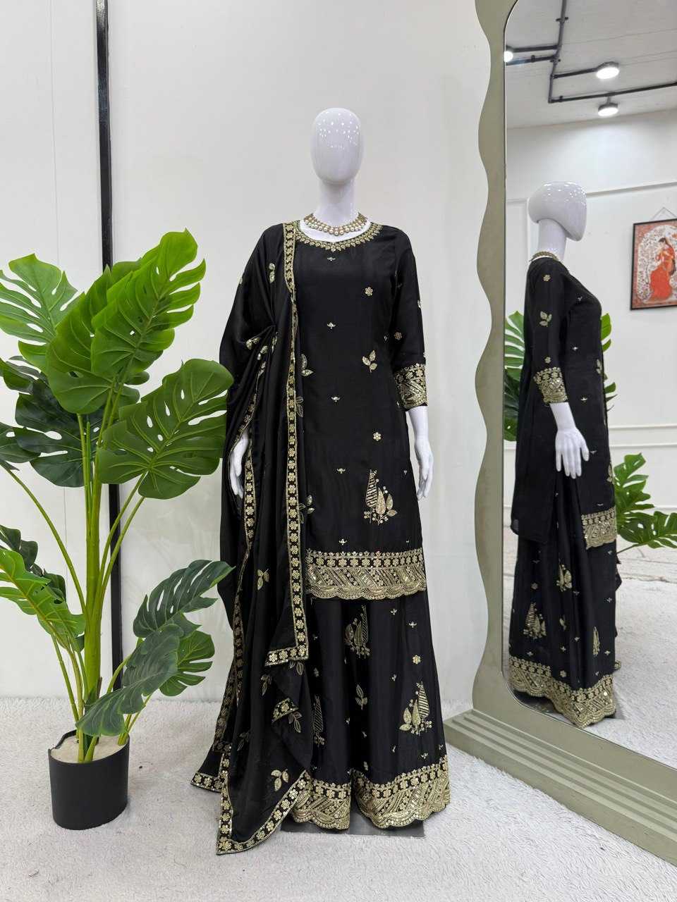 Ynf Chinon RIN133 1515 Suits & Dresses Wholesale Sharara Salwar Suits Embroidery Suits Party wear suits Manufacturer
