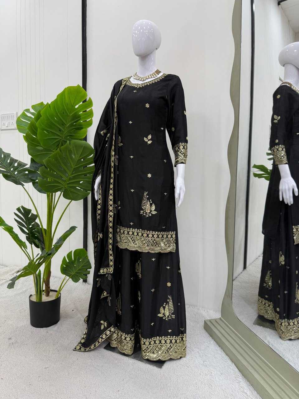 Ynf Chinon RIN133 1515 Suits & Dresses Wholesale Sharara Salwar Suits Embroidery Suits Party wear suits Manufacturer