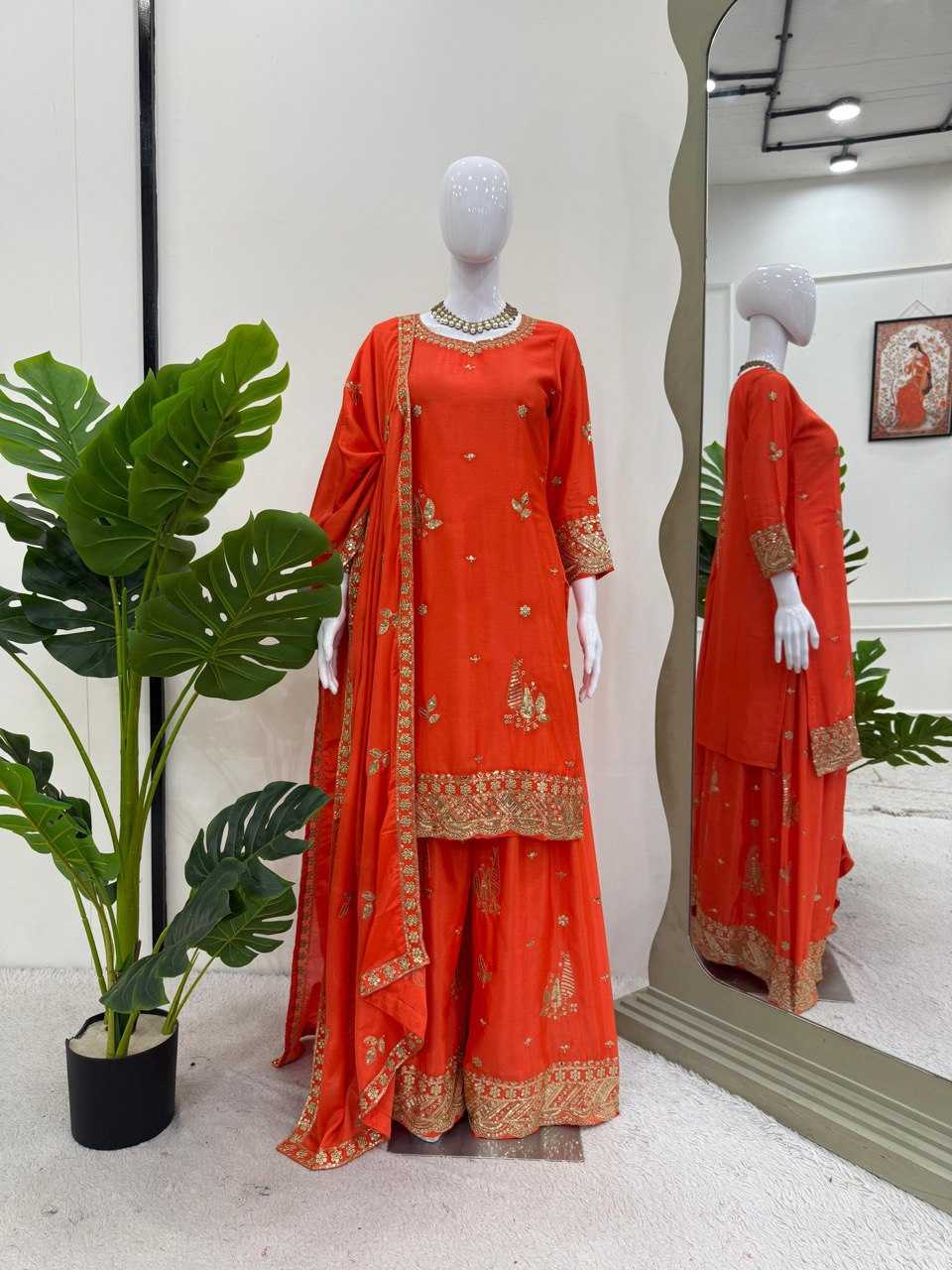 Ynf Chinon RIN133 1515 Suits & Dresses Wholesale Sharara Salwar Suits Embroidery Suits Party wear suits Manufacturer