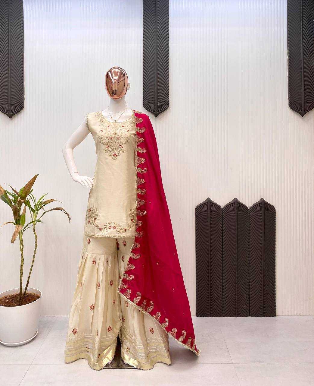 Ynf Chinon RIN141 1967 Suits & Dresses Wedding Collections Festive Collections Wholesale Sharara Salwar Suits Embroidery Suits Wedding Outfits Manufacturer