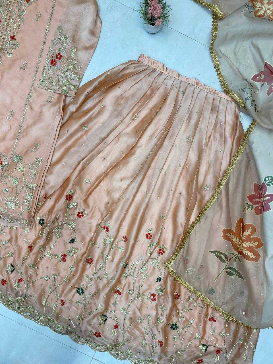 Ynf Chinon RIN141 1976 Lehengas Wholesale Embroidered Lehenga Manufacturer