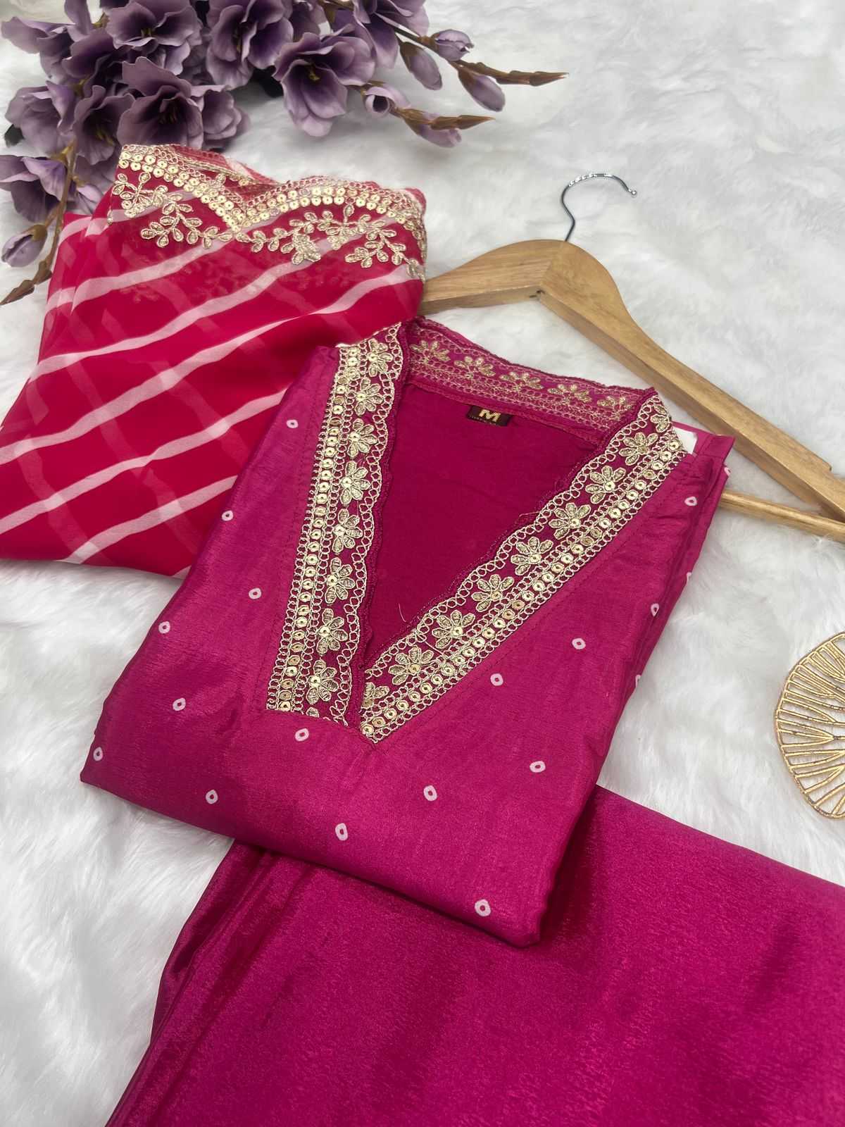 Ynf Chinon RIN157 PD-Karnika Suits & Dresses Wholesale Printed Suits Embroidery Suits Designer Suits Manufacturer