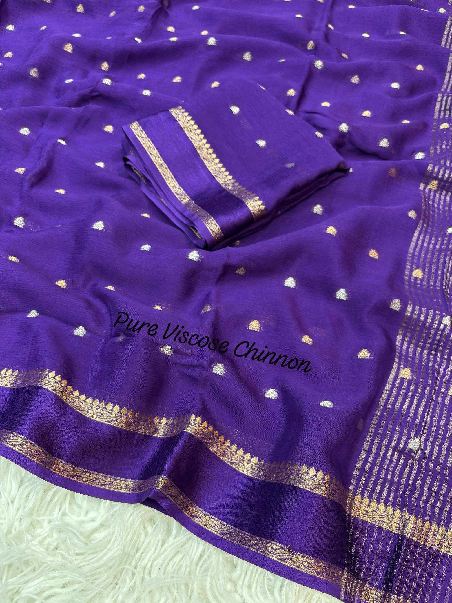 Ynf Chinon RIN195 Cinderella Chinnon Sarees Wholesale Butta Sarees Jacquard Saree Viscose Saree Manufacturer
