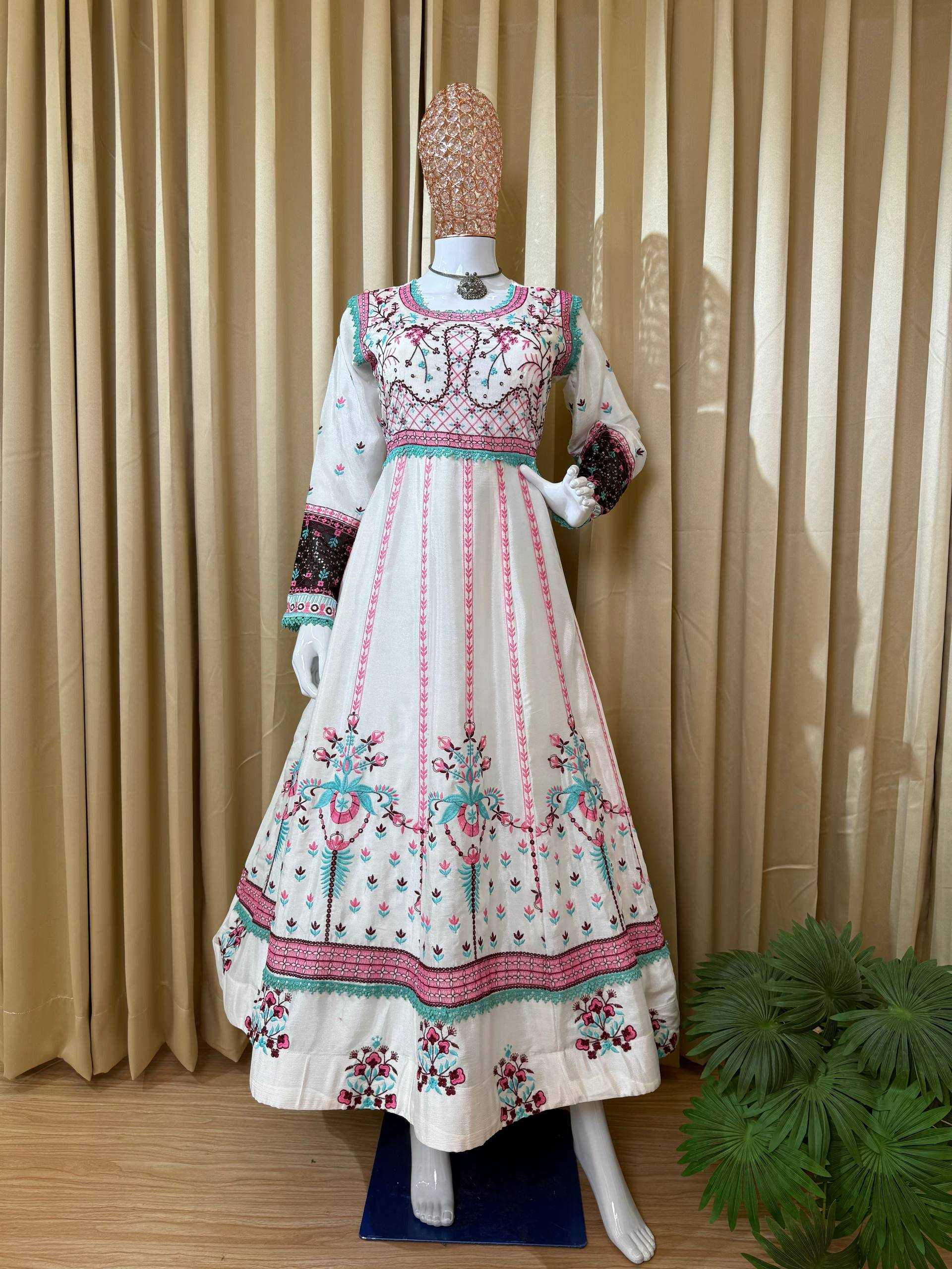 Ynf Chinon RIN215 1117 Gowns Wedding Collections Festive Collections Wholesale Embroidery Gowns Designer Gowns Gown With Dupatta Manufacturer