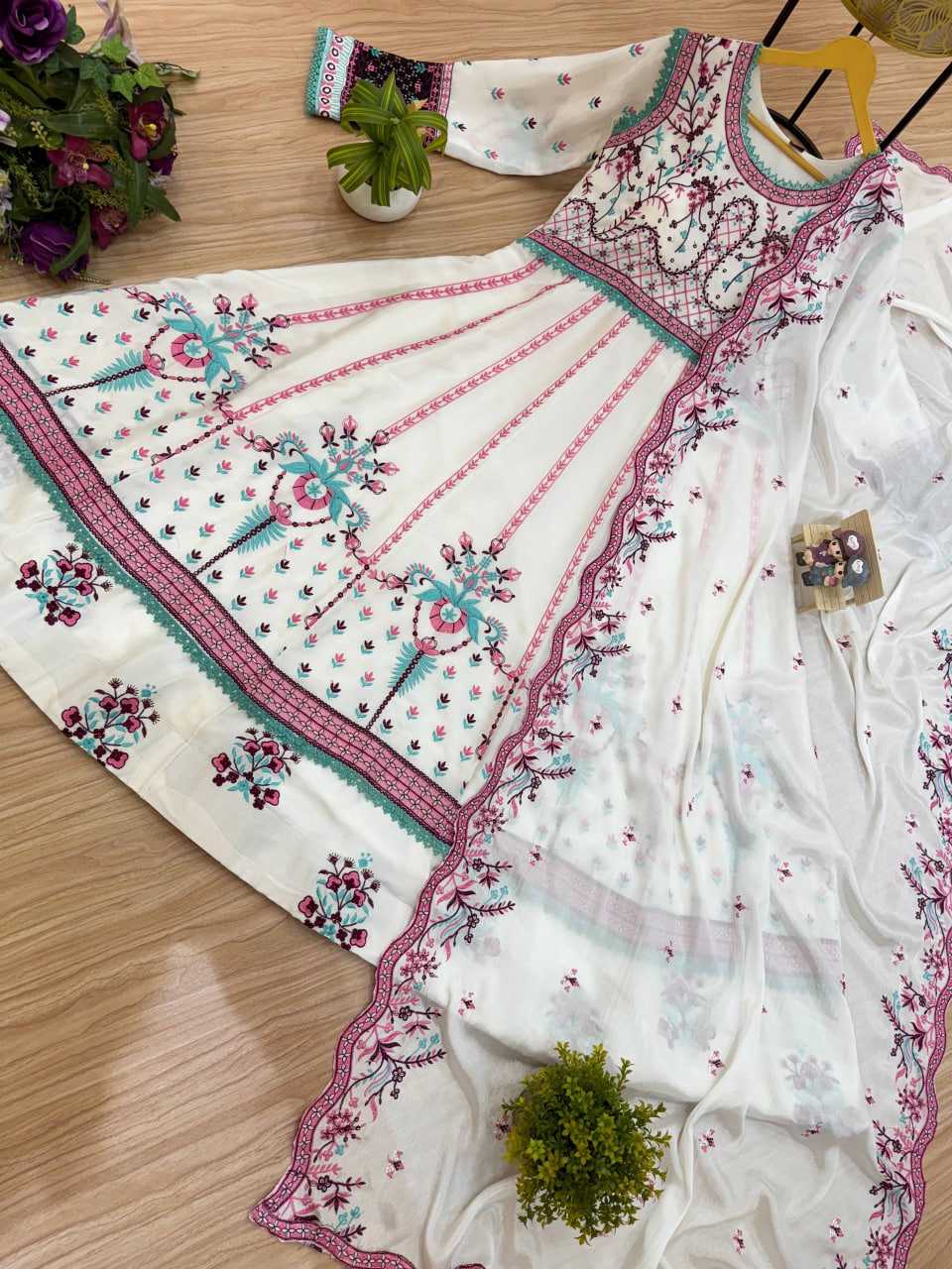 Ynf Chinon RIN215 1117 Gowns Wedding Collections Festive Collections Wholesale Embroidery Gowns Designer Gowns Gown With Dupatta Manufacturer