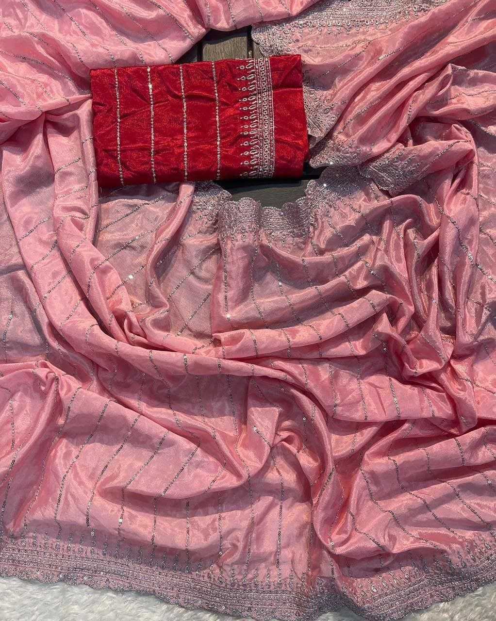 Ynf Chinon RIN216 Maitri Sarees Wholesale Party Wear Sarees Fancy Sarees Sequence Sarees Embroidered Sarees Cutwork Saree Manufacturer