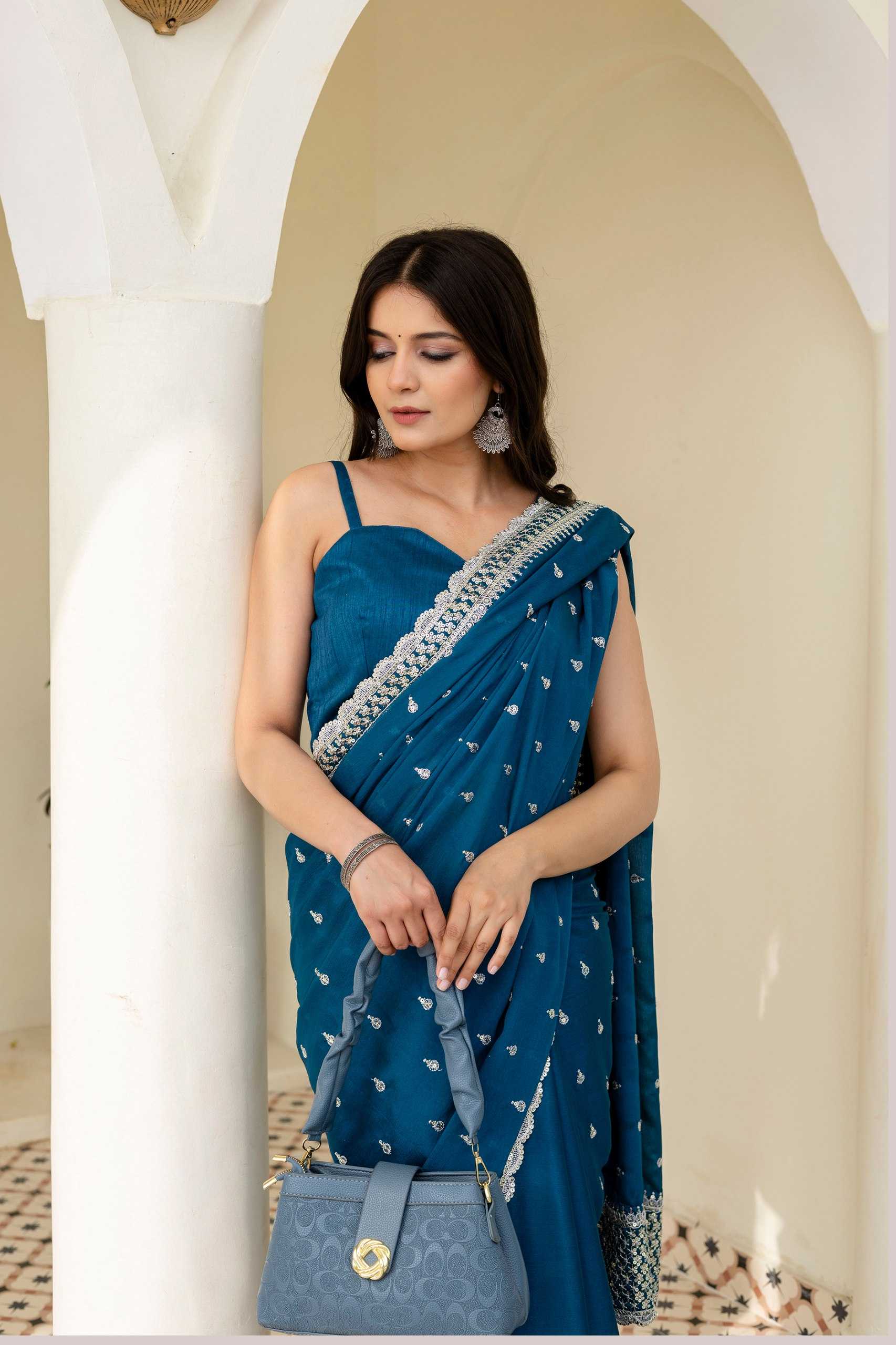 Ynf Chinon RIN228 193 Sarees Wedding Collections Festive Collections Wholesale Sequin Sarees Zari Sarees Sarees With Blouse Manufacturer
