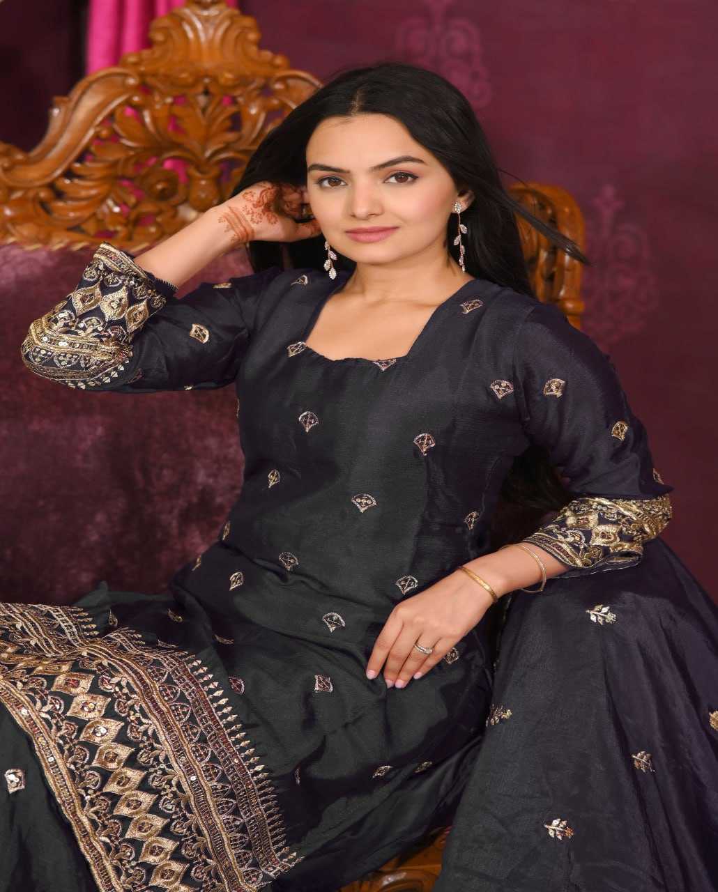 Ynf Chinon RIN232 10 Suits & Dresses Wholesale Sharara Salwar Suits Embroidery Suits Party wear suits Manufacturer