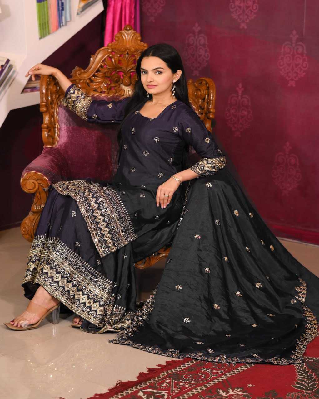 Ynf Chinon RIN232 10 Suits & Dresses Wholesale Sharara Salwar Suits Embroidery Suits Party wear suits Manufacturer