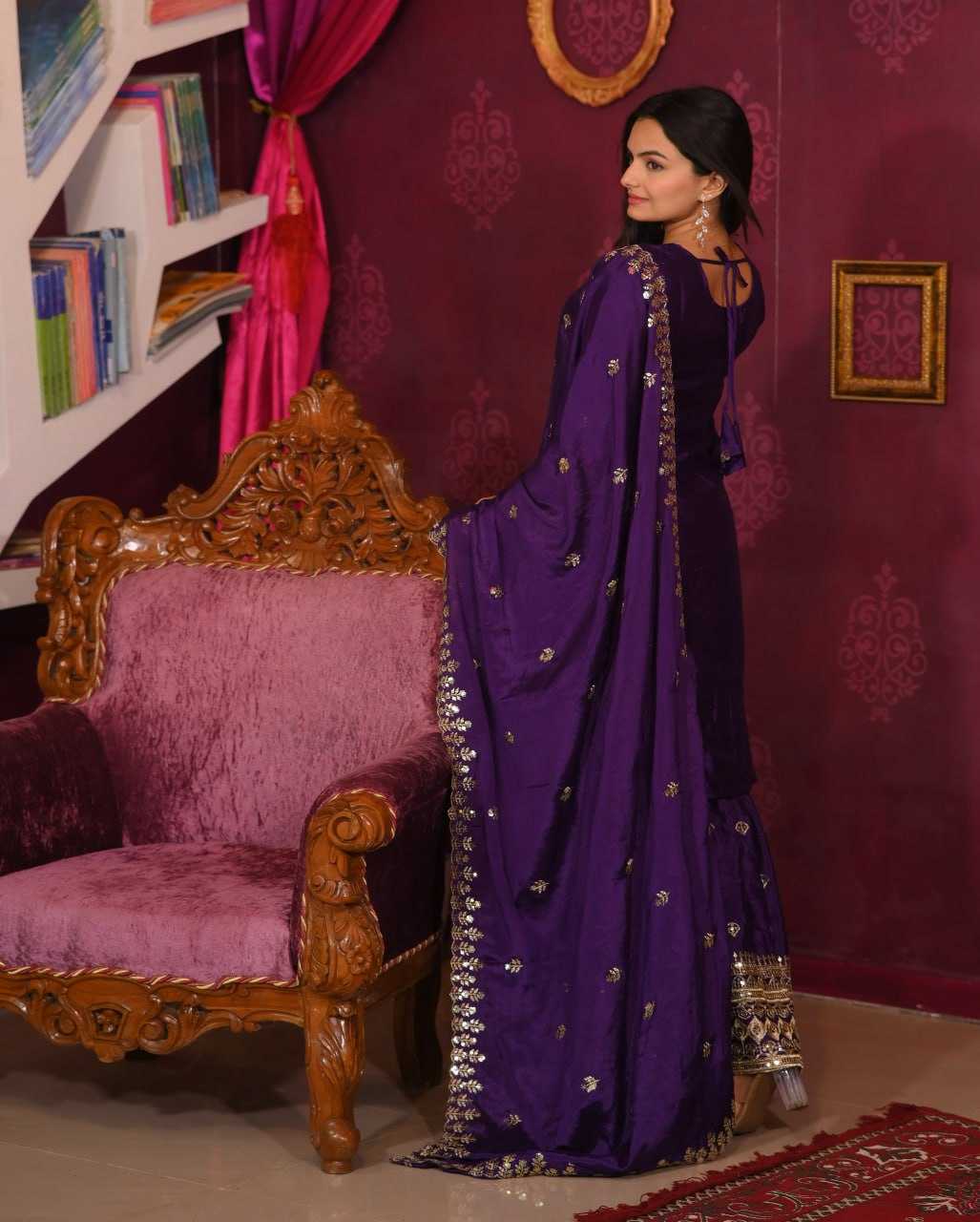 Ynf Chinon RIN232 10 Suits & Dresses Wholesale Sharara Salwar Suits Embroidery Suits Party wear suits Manufacturer