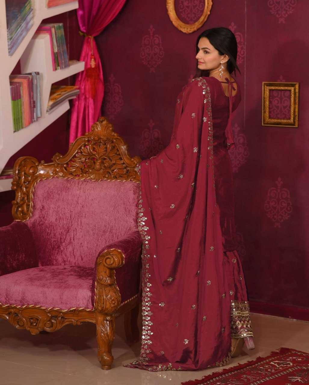 Ynf Chinon RIN232 10 Suits & Dresses Wholesale Sharara Salwar Suits Embroidery Suits Party wear suits Manufacturer