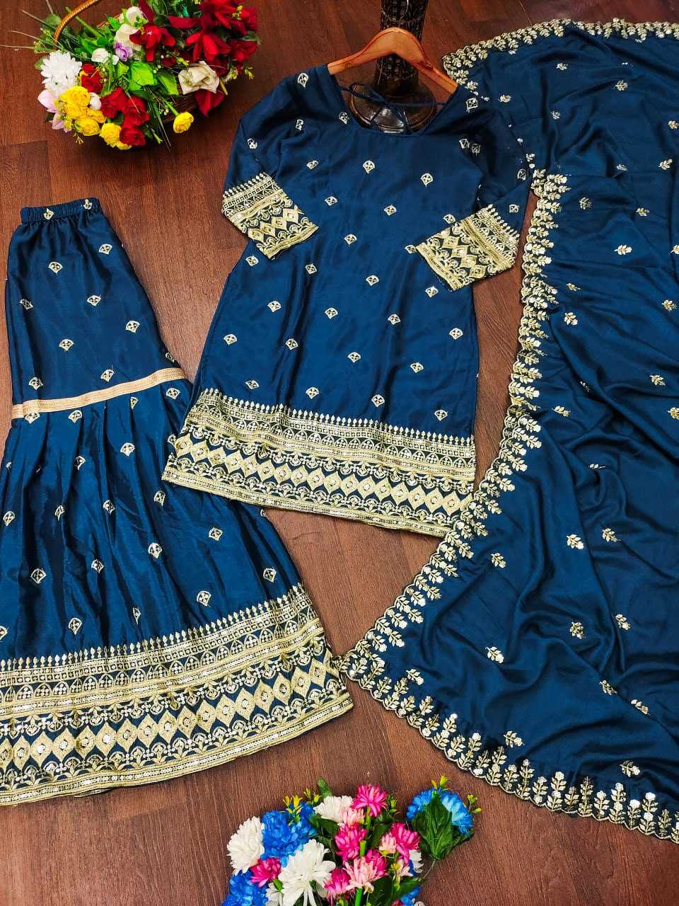 Ynf Chinon RIN232 10 Suits & Dresses Wholesale Sharara Salwar Suits Embroidery Suits Party wear suits Manufacturer