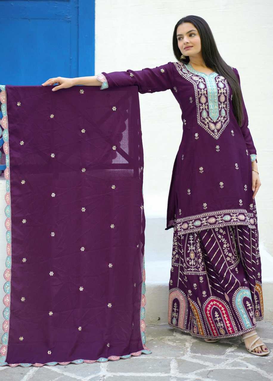 Ynf Chinon RIN232 23 Suits & Dresses Wholesale Sharara Salwar Suits Embroidery Suits Party wear suits Manufacturer
