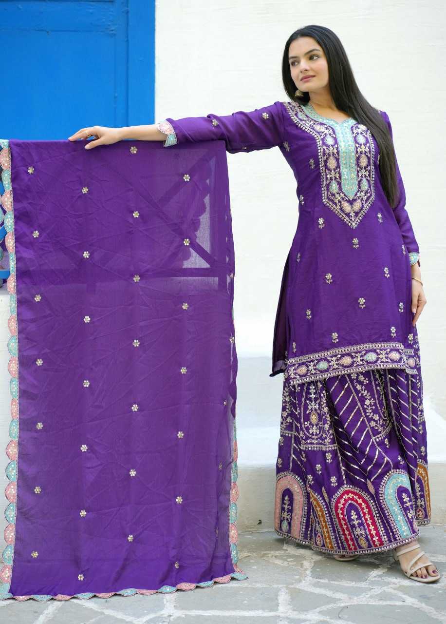 Ynf Chinon RIN232 23 Suits & Dresses Wholesale Sharara Salwar Suits Embroidery Suits Party wear suits Manufacturer
