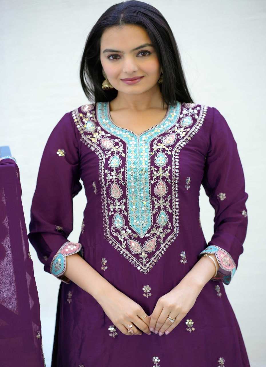 Ynf Chinon RIN232 23 Suits & Dresses Wholesale Sharara Salwar Suits Embroidery Suits Party wear suits Manufacturer