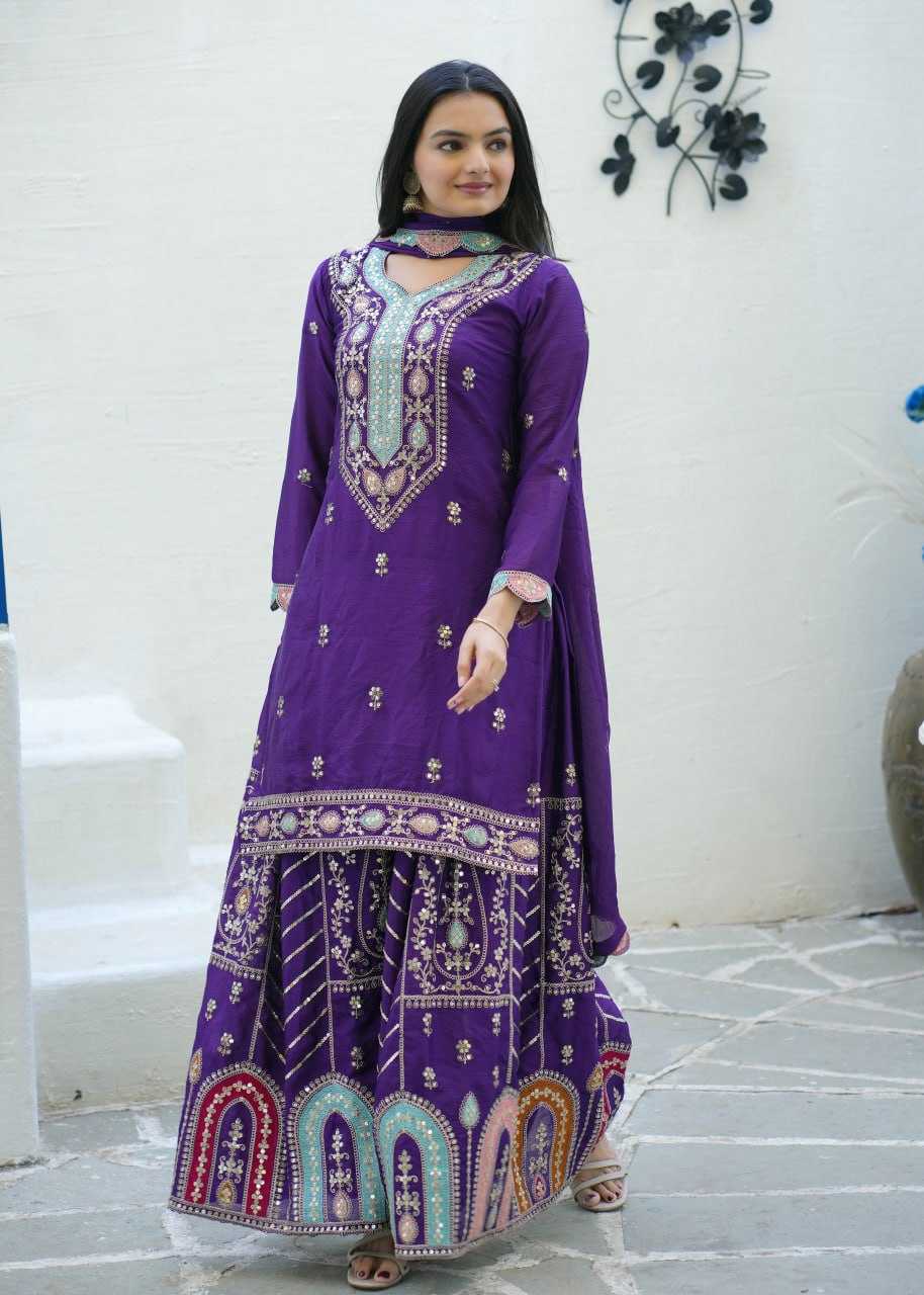 Ynf Chinon RIN232 23 Suits & Dresses Wholesale Sharara Salwar Suits Embroidery Suits Party wear suits Manufacturer