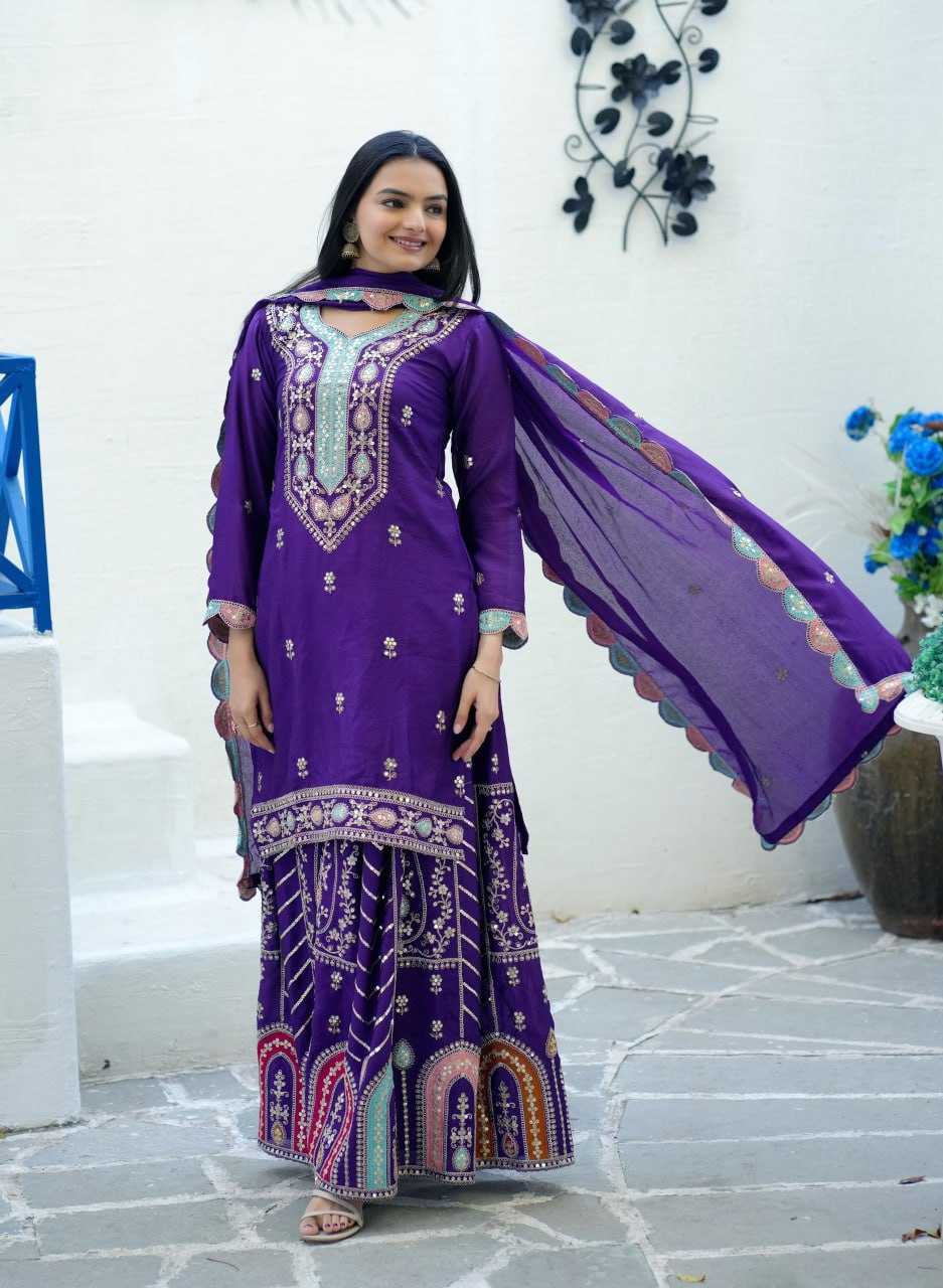 Ynf Chinon RIN232 23 Suits & Dresses Wholesale Sharara Salwar Suits Embroidery Suits Party wear suits Manufacturer