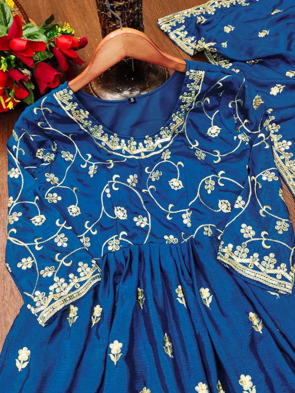 Ynf Chinon RIN232 39 Gowns Wedding Collections Festive Collections Wholesale Embroidered Gown Designer Gowns Gown With Dupatta Manufacturer