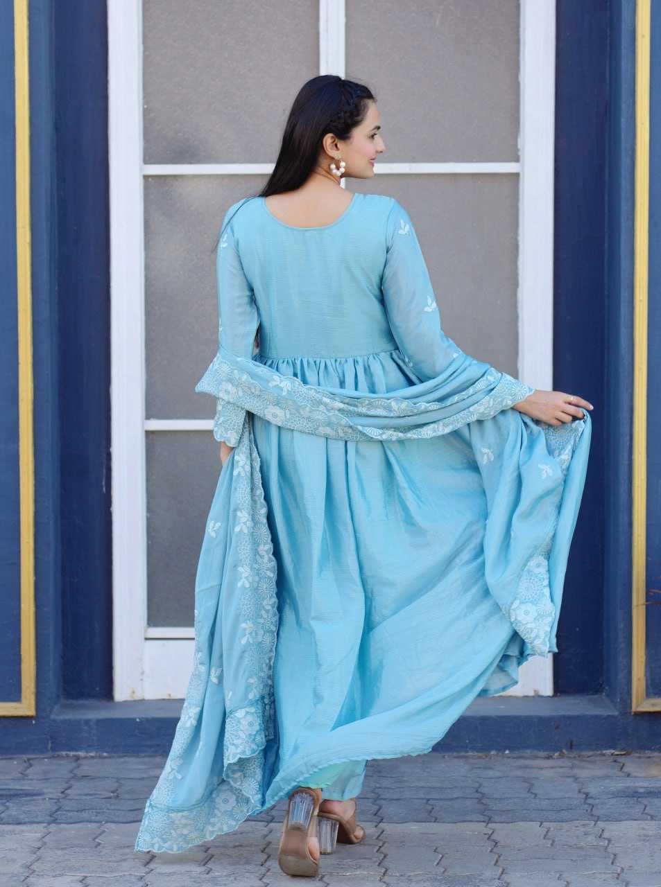 Ynf Chinon RIN232 40 Gowns Wedding Collections Festive Collections Wholesale Embroidered Gown Designer Gowns Gown With Dupatta Manufacturer