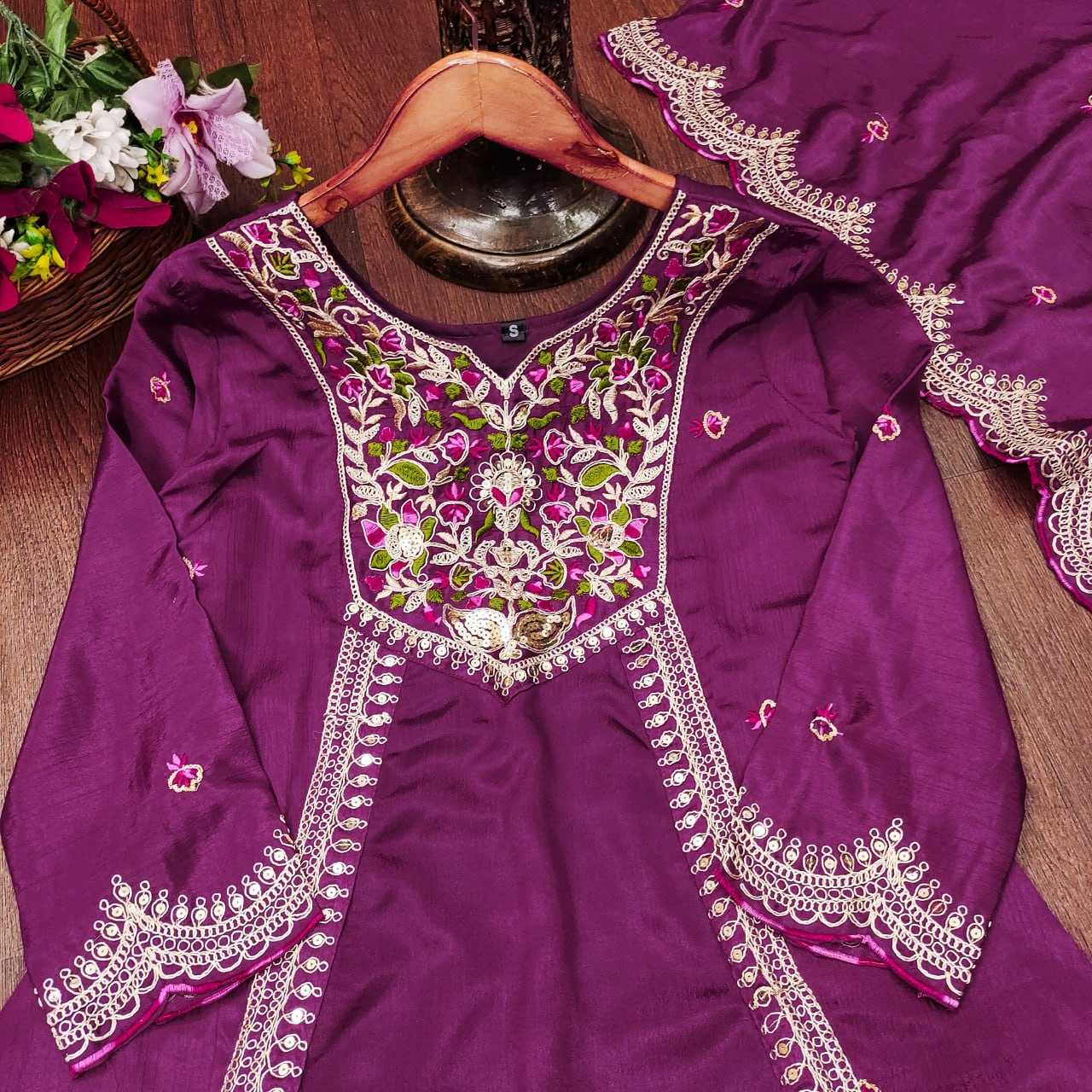 Ynf Chinon RIN232 41 Gowns Wedding Collections Festive Collections Wholesale Embroidered Gown Designer Gowns Gown With Dupatta Manufacturer