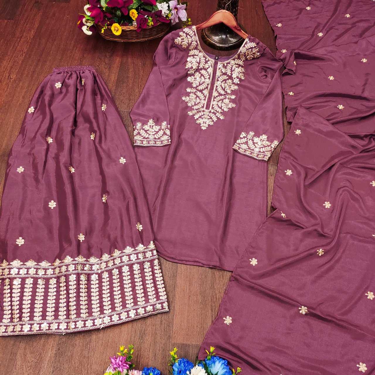 Ynf Chinon RIN232 42 Suits & Dresses Wedding Collections Festive Collections Wholesale Sharara Salwar Suits Embroidered Suits Wedding Outfits Manufacturer