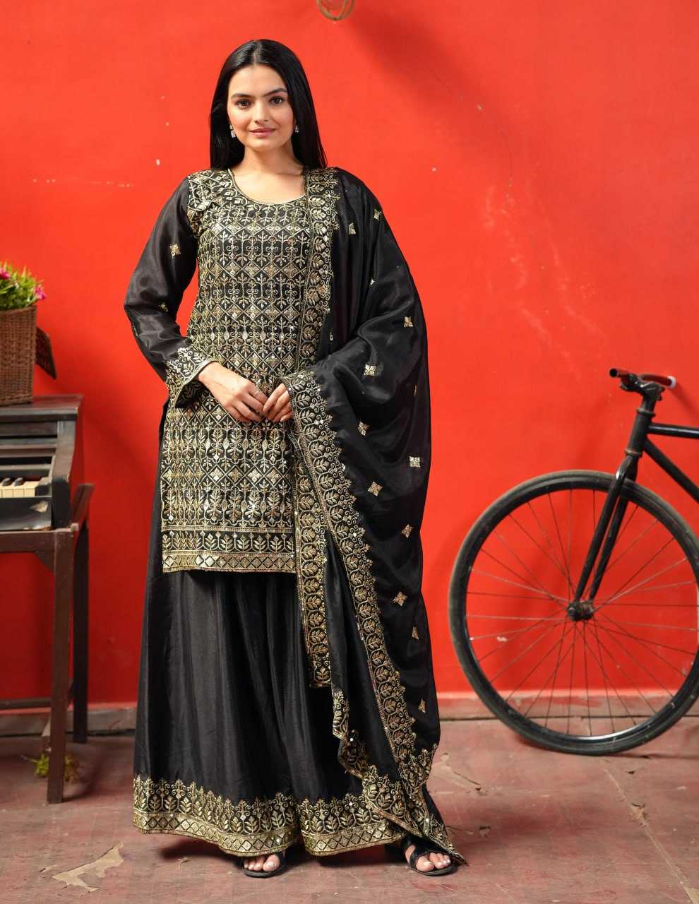 Ynf Chinon RIN232 48 Suits & Dresses Wedding Collections Festive Collections Wholesale Sharara Salwar Suits Designer Suits Embroidered Suits Manufacturer
