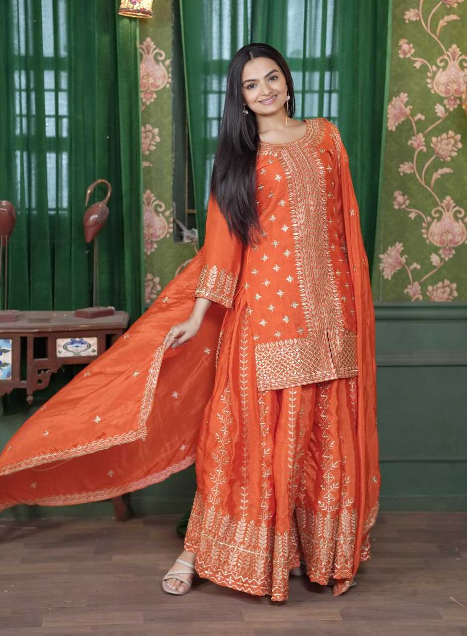 Ynf Chinon RIN232 51 Suits & Dresses Wedding Collections Festive Collections Wholesale Sharara Salwar Suits Designer Suits Embroidered Suits Manufacturer