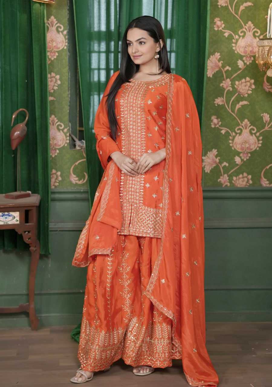 Ynf Chinon RIN232 51 Suits & Dresses Wedding Collections Festive Collections Wholesale Sharara Salwar Suits Designer Suits Embroidered Suits Manufacturer