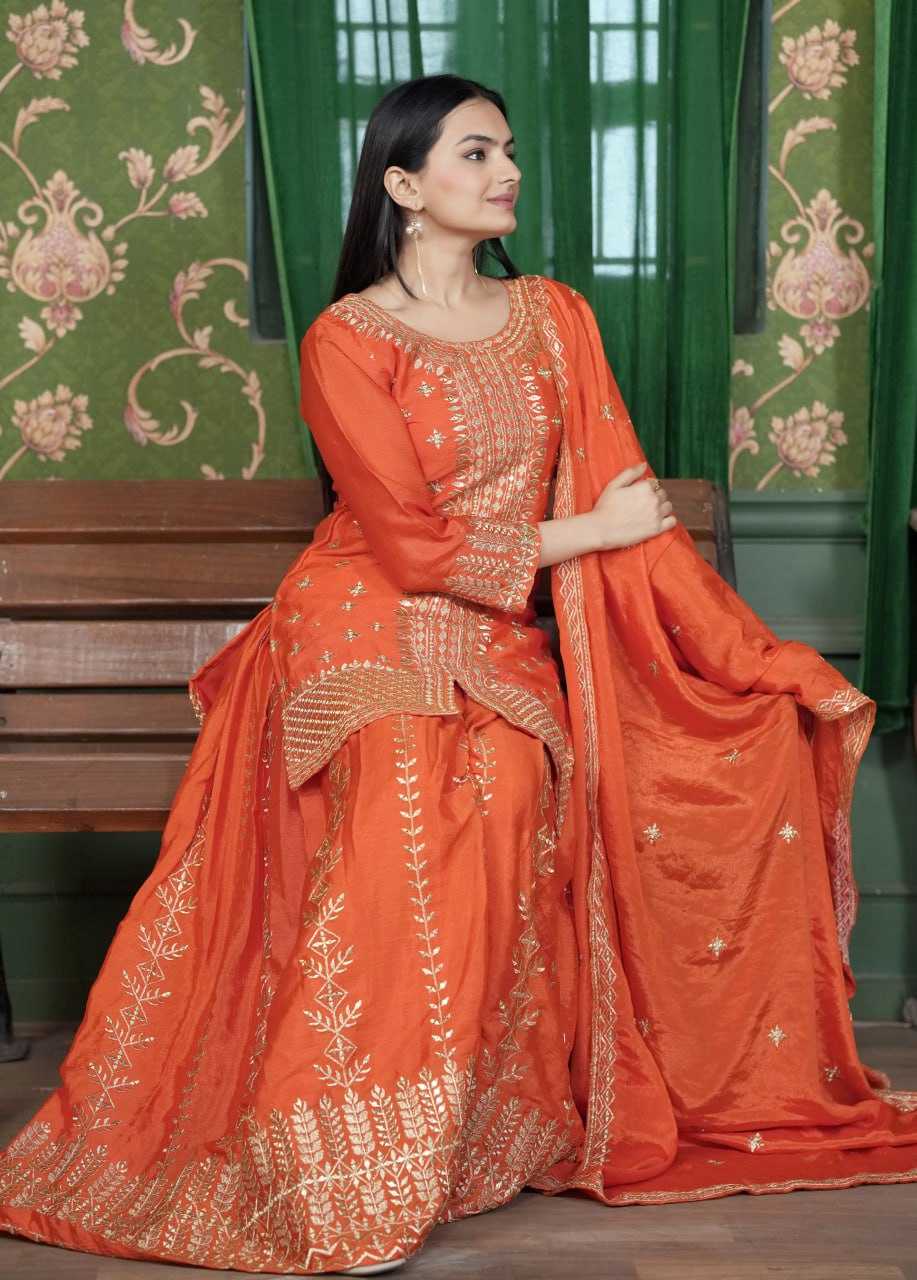 Ynf Chinon RIN232 51 Suits & Dresses Wedding Collections Festive Collections Wholesale Sharara Salwar Suits Designer Suits Embroidered Suits Manufacturer